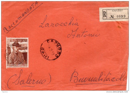 1959 LETTERA RACCOMANDATA CON ANNULLO CAPURSO BARI - 1946-60: Storia Postale