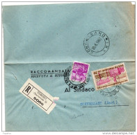 1962 LETTERA RACCOMANDATA CON ANNULLO TORINO SUCCURSALE 5 + CONVERSANO BARI - 1961-70: Storia Postale