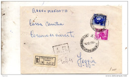1965 LETTERA RACCOMANDATA CON ANNULLO CERIGNOLA FOGGIA - 1961-70: Marcofilia