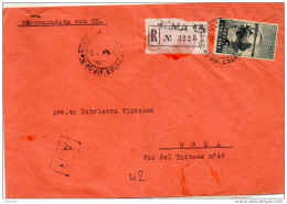 1959 LETTERA RACCOMANDATA CON ANNULLO ROMA 13 - 1946-60: Storia Postale