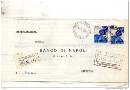 1967 LETTERA RACCOMANDATA  CON ANNULLO MONOPOLI  BARI - 1961-70: Marcofilia