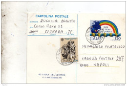 1981 CARTOLINA CON ANNULLO FERRARA - 1981-90: Storia Postale