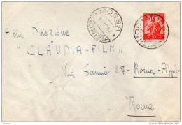 1947  LETTERA CON ANNULLO MOSSA GORIZIA - 1946-60: Storia Postale