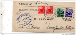 1948  LETTERA CON ANNULLO THIENE VICENZA - 1946-60: Storia Postale