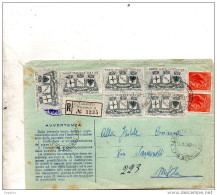 1958  LETTERA RACCOMANDATA CON ANNULLO TARANTO VIA DUOMO - 1946-60: Marcophilie