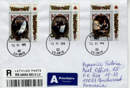 LATVIA: Cover Circulated REGISTERED To Romania - Registered Shipping! - Letland