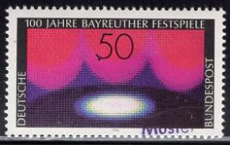 GERMANY(1976) Modern Stage. MUSTER (specimen) Overprint. Bayreuth Festival Centenary. Scott No 1217, Yvert No 745. - Otros & Sin Clasificación