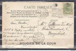 Postkaart Van Antwerpen 6 Anvers Naar Borgerhout Met Langstempel Leeth - Linear Postmarks