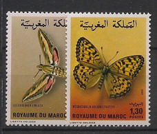 MAROC - 1982 - N° YT. 921 à 922 - Papillons / Butterflies - Neuf Luxe ** / MNH / Postfrisch - Mariposas