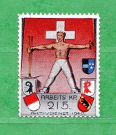 Suisse. - 1940 - ARBEITS KP. 215 - Aktivdienst. - Labels