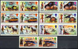 Barbuda 1974 UPU Centenary, Space, Concorde, Aviation Set Of 14 With Red Overprint MNH - U.P.U.