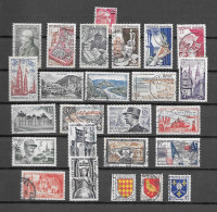 FRANCE LOT DE 25 TIMBRES OBLITERES TOUS DIFFERENTS EMIS EN1954 TBE - Used Stamps