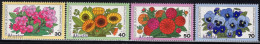 GERMANY(1976) Flowers. Set Of 4 With MUSTER (specimen) Overprint. Scott No B533-6. - Other & Unclassified