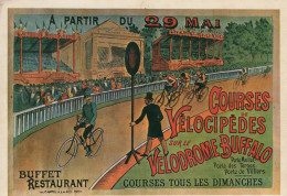 Courses  De Vélocipedes Sur Le Velodrome Buffalo - Publicité D'epoque - CPM - Cyclisme