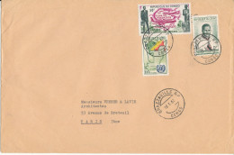 Congo Brazzaville Big Size Cover Sent To France 10-3-1962 - Usados