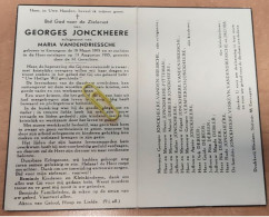 DP - Georges Jonckheere - Vandendriessche - Eernegem 1895 - 1955 - Obituary Notices