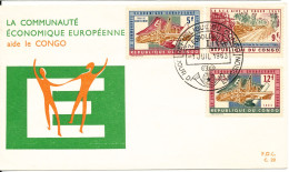 Congo FDC 1-7-1963 European Aid To The Congo 3 Values On Cover With Cachet - Other & Unclassified