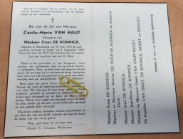 DP - Cecile Van Haut - De Koninck - Herdersem 1910 - Aalst 1955 - Obituary Notices