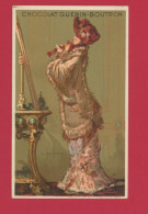 Chocolat Guérin Boutron, Jolie Chromo Lith. Vallet Minot, Jeune Femme élégante, La Toilette - Guerin Boutron
