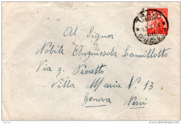 1948  LETTERA CON ANNULLO TRAVO PIACENZA - 1946-60: Storia Postale