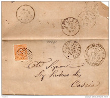 1880 LETTERA CON ANNULLO CONTIGLIANO RIETI + SPOLETO - Storia Postale