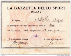 1926 LA GAZZETTA DELLO SPORT MILANO - Nuoto