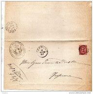 1887  LETTERA CON ANNULLO CEPRANO + FROSINONE - Marcofilía