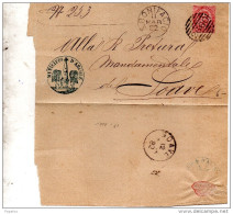 1882  LETTERA CON ANNULLO S.BONIFACIO VERONA +  SOAVE - Marcofilie