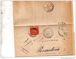 1883  LETTERA CON ANNULLO VILLAFRANCA DI VERONA  + PESCANTINA - Storia Postale