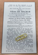 DP - Alfons De Backer - Woetstad - Van Horck - Antwerpen 1866 - Borgerhout 1955 - Obituary Notices