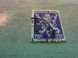 Belgique - Lion - Grand V - 75c. - Violet Foncé - Oblitéré - Année 1940 - - Used Stamps