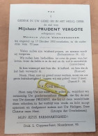 DP - Prudent Vergote - Vanhoenacker - Na Een Ongeval In 1955 Op 70 Jarige Leeftijd - Décès