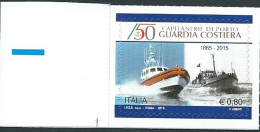 Italia 2015 ; Anniversario Guardia Costiera; Angolo Inferiore Sinistro. - 2011-20: Nieuw/plakker