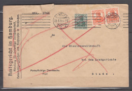 DR 1920,Mi.85,2x99+D18 Auf Brief Mit  Stempel Hamburg Nach Stade(D3818) - Brieven En Documenten