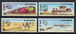 Botswana 1974 UPU Centenary, Trains, Aviation Set Of 4 MNH - U.P.U.