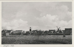 AK Jemgum Bei Leer, Ansicht Mit Kirchturm Und Windmühle Um 1955 - Other & Unclassified