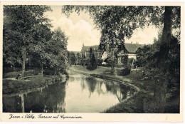 AK Jever/Ostfriesland, Terrasse Mit Gymnasium 1941 - Jever