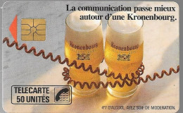 CARTE-PUBLIC-50U-F 90A.681.1.-GEM1A-KRONENBOURG -Grande FLECHE-V° N°5 CHIFFRES 1 LETTRE-N°275O5D-O A La Place 0-UTIL-TBE - 1989