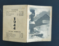 Calendrier 1944 Les Alpes En Hiver - Tamaño Pequeño : 1941-60