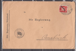 DR 1925,Mi.D107 Auf Brief Mit  Stempel Kunst-Jagd-Fischerei Ausstellung Düsseldorf Nach Osnabrück(D3819) - Lettres & Documents