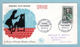 FDC France 1961 - Pierre Fauchard - YT 1307 - Paris - 1960-1969