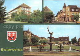 72025317 Elsterwerda Haupstrasse Wappenbrunnen Am Markt Etkar- André- Oberschule - Elsterwerda