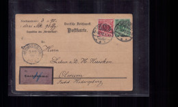 Dt. Reich Nachnahme Postkarte / Expedition Des Rheiderland N. Hedwigsburg 1898 - Autres & Non Classés