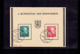 Bund Ersttag / FDC Beleg : 1. Bundestag Sitzung Bonn 1949 - Andere & Zonder Classificatie