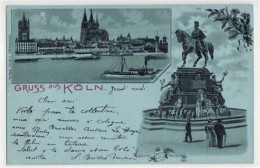 39051521 - Koeln, Mondschein Lithographie Mit 2 Abbildungen Gelaufen Von 1898. Gute Erhaltung. - Koeln