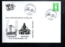 10 ANS JUMELAGE PHILATELIQUE INTERCLUBS FRANCO-SUISSE à GRENOBLE 1996 - Commemorative Postmarks