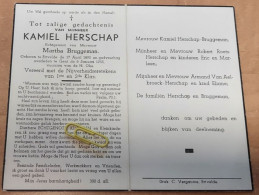 DP - Kamiel Herschap - Bruggeman - Ertvelde 1895 - Gent 1955 - Avvisi Di Necrologio
