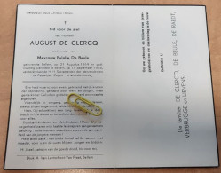 DP - August De Clercq - De Beule - Bellem 1869 - 1955 - Avvisi Di Necrologio