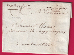 MARQUE PORT PAYE EYMOUTIERS CORREZE MENTION SIX LIVRES PORT PAYE 1787 POUR MONTMORILLON LENAIN N°2 INDICE 20 LETTRE - 1701-1800: Précurseurs XVIII