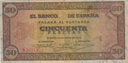 CRBS1226 BILLETE ESPAÑA 50 PESETAS 1938 BC+ - Autres & Non Classés